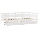 Daybed with Drawers without Mattress White 90x190 cm Single Solid Wood 3302119
