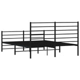 Metal Bed Frame without Mattress with Footboard Black 120x200cm 352335