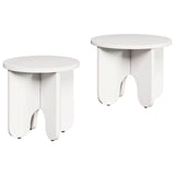 Coffee Table 2 pcs White Solid Pine wood 873554