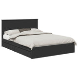 Storage Bed with Headboard Black 150 x 200 cm Engineered Wood 3408446
