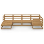 ZNTS 6 Piece Garden Lounge Set Honey Brown Solid Pinewood 3075687