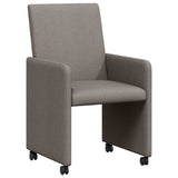 Dining Chairs with Wheels 2 pcs Taupe 57 x 66 x 94 cm Fabric 42017813