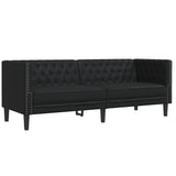 Living Room Couch 2 pcs Black 194 x 74.5 x 70.5 cm Faux Leather 3385862