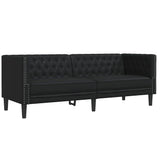 Living Room Couch 2 pcs Black Faux Leather 3385862