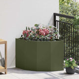 Corner Planter Olive green 60 x 60 x 50 cm Steel 883664
