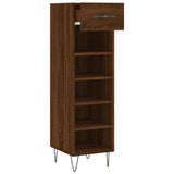 Shoe Cabinet Brown Oak 30x35x105 cm Engineered Wood 829675