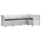 5-Seater Garden Sofa with Cushions Rattan Look PP White 3444045