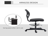 Ergonomic Mesh Standing Desk Chair with Adjustable Footrest Ring and Seat Height Black T3398P344262