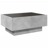 ZNTS Coffee Table with LED Concrete Grey 70x50x30 cm Engineered Wood 847514