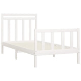 Bed Frame without Mattress White Solid Wood Pine 100x200 cm 3107019