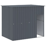 Dog House with Run Anthracite 214x1069x181 cm Galvanised Steel 3189135