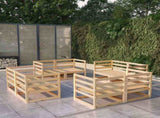 Garden Lounge Set Natural Pine Solid pinewood Large Modular 3075284