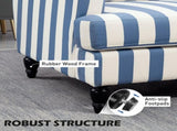 Modern Cuddle Chair, Velvet Single Sofa Armchair with Stripe, Turned Legs and Wide Seat, Upholstered T3398P343470