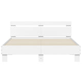 Bed Frame White Engineered wood, Plywood 140 x 200 cm Bed Frame 3207546