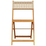 Garden Chair Set of 4 Beige Solid acacia wood, PE rattan One Size 3214598