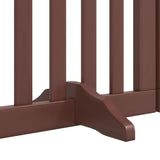 Dog Gate with Door Foldable 6 Panels Brown 300 cm Poplar Wood 352263