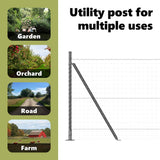 Fence Post with Concrete Base 52 pcs Grey Powder-Coated Steel 3350244