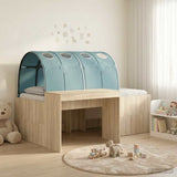 Bed Frame with Tunnel 3 pcs Sonoma Oak and Light Blue 3423648