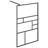 Walk-in Shower Wall with Clear ESG Glass 115x195 cm Black 150755