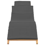 Sun Lounger Dark grey 188 x 55 x 59 cm Solid teak wood 42008390
