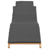 Sun Lounger Dark grey 188 x 55 x 59 cm Solid teak wood 42008390