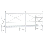 ZNTS Daybed with Trundle without Mattress White 80x200 cm Steel 4104687