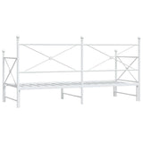 ZNTS Daybed with Trundle without Mattress White 80x200 cm Steel 4104687