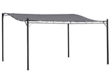 3x3m Freestanding Metal Wall Awning Canopy Grey T3398P318650