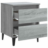 Bed Cabinets with Metal Legs 2 pcs Grey Sonoma 40x35x50 cm 813131