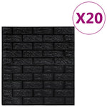 3D Wallpaper Bricks Self-adhesive 20 pcs Black 150725