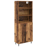 Highboard Old Wood 69.5 x 34 x 180 cm Engineered Wood and Glass 3415686