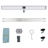 Shower Drain Line Design with 360&deg Siphon Silver 100 cm 42015984
