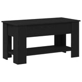 ZNTS Black Oak Coffee Table - 101x49x52 cm Made from Engineered Wood 862764