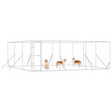 Outdoor Dog Kennel Silver 6x6x2 m Galvanised Steel 3190460