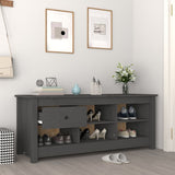 Shoe Cabinet Grey 110x38x45.5 cm Solid Wood Pine 814596