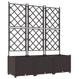 Garden Planter 3 pcs Brown 120 x 40 x 143 cm Plastic 42002817