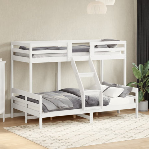 ZNTS Bunk Bed without Mattress 90x200/120x200 cm White Solid Wood 3207170