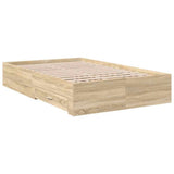 Bed Frame with Drawer Brown 120 x 190 cm Engineered Wood 3345116