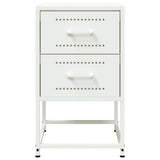 ZNTS Bedside Cabinet White 36x39x60.5 cm Steel 846468