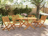 5 Piece Folding Garden Dining Set Solid Wood Acacia 3295248