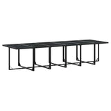 13 Piece Garden Dining Set with Cushions Black Poly Rattan 3295027