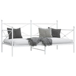 Day Bed without Mattress White 107x203 cm Steel 4104685