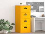 File Cabinet with Drawer Mustard Yellow 45.5 x 42 x 139 cm 891625