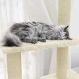 Cat Tree with Sisal Scratching Posts Cream 155 cm 171515