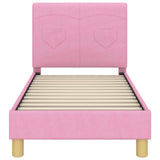 Toddler Bed Frame with Headboard Pink 70 x 140 cm Fabric 42010982