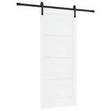 Sliding Door White and Black 86 x 198.5 cm Solid Pine Wood 3333175