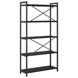 Bookshelf Black Oak 80 x 30 x 155 cm Engineered Wood 868413