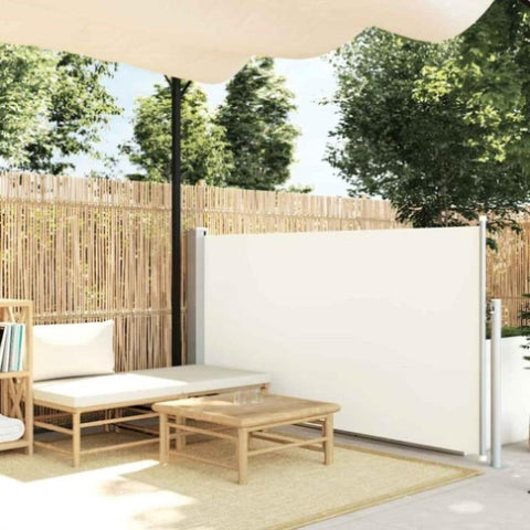 Patio Retractable Side Awning 120x500 cm Cream 48389