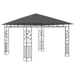 ZNTS Gazebo with Mosquito Net&LED String Lights 3x3x2.73m Anthracite 3070316