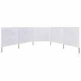 5-panel Wind Screen Fabric 600x160 cm Sand White 47166